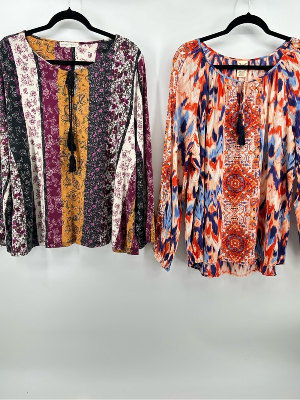 Farmers Market Boho Long Sleeve Top Blouse Bundle Women's Size 2X